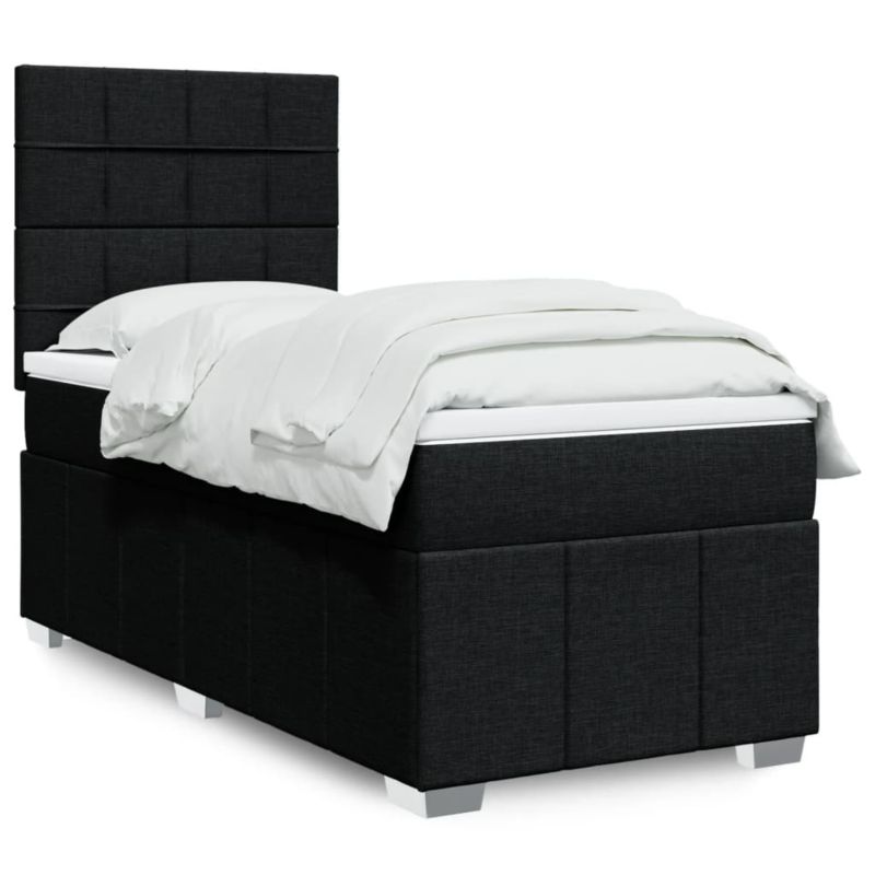 Łóżko z materacem WaszeMeble 80x200 cm Czarny tkanina WM-3291497 1 szt.