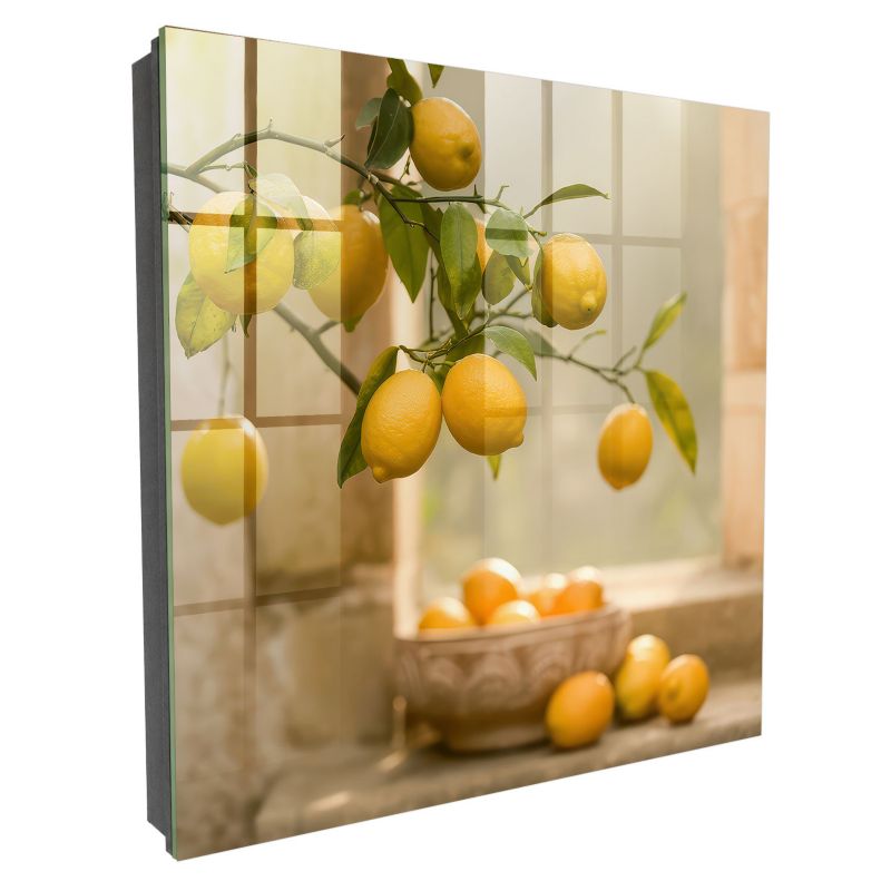 Metalowa Skrzynka Na Klucze Tulup 30x30 cm Cytrynowy urok - Czarna - Otwierana na prawo 1 szt.