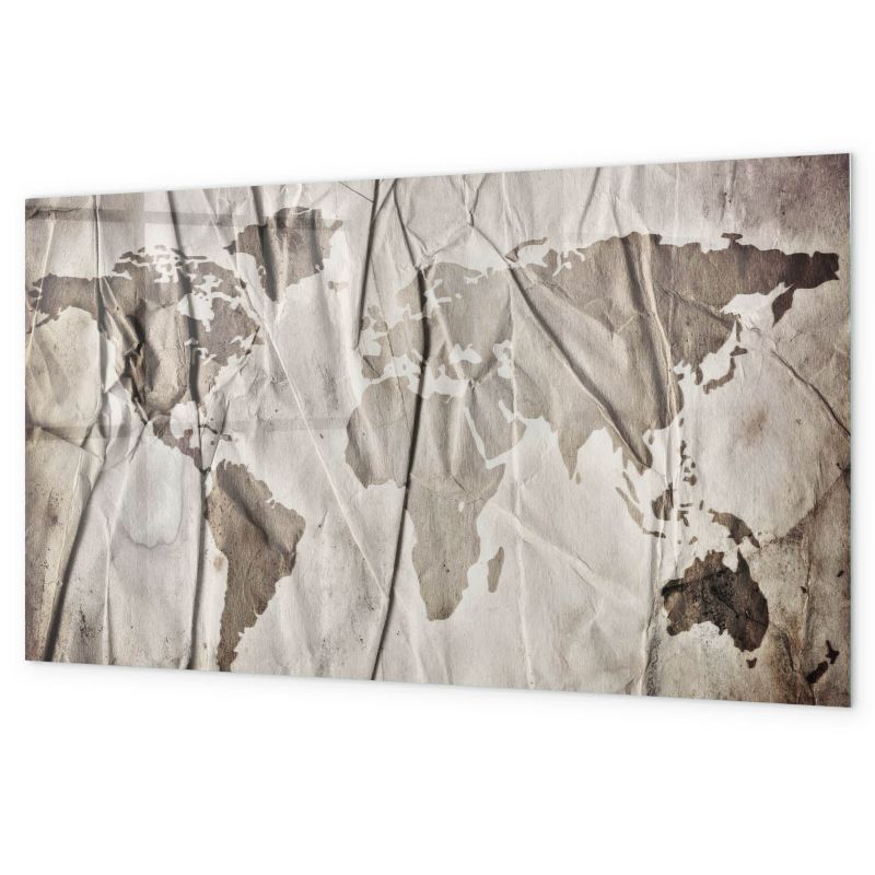 Szklana Tablica Do Pisania Markerami Tulup 120x60 cm Mapa świata wzór Menu do kawiarni Czarny marker 1 kpl