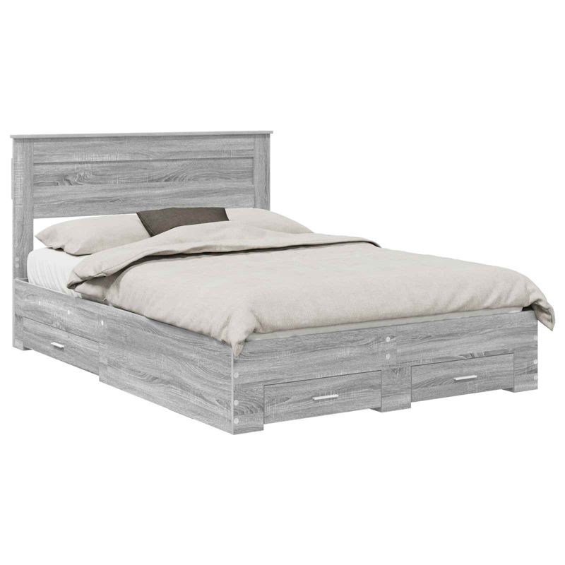Łóżko WaszeMeble z Szufladami 140x190 cm Szare WM-3409984 1 szt.