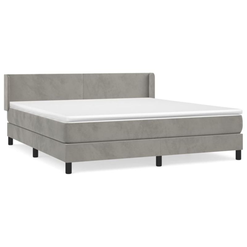 Łóżko kontynentalne WaszeMeble 180x200 cm jasnoszare WM-3130853 1 szt.