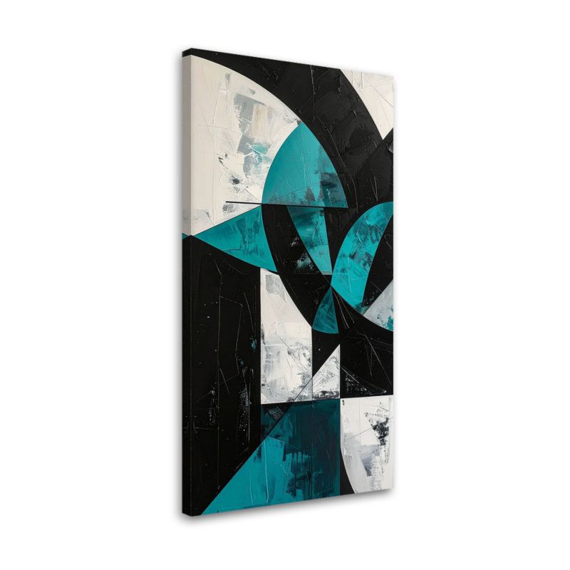 Obraz do salonu sypialni biura Feeby Geometryczne kształty abstrakcja turkusowy 50x100cm 1szt
