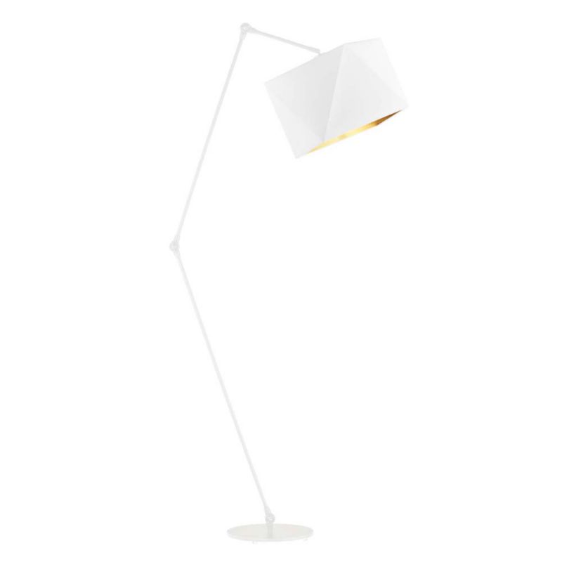 Lampa stojąca Volta Light Factory podłogowa przegubowa regulowana z abażurem biały ze złotem diament SOUL 1szt.