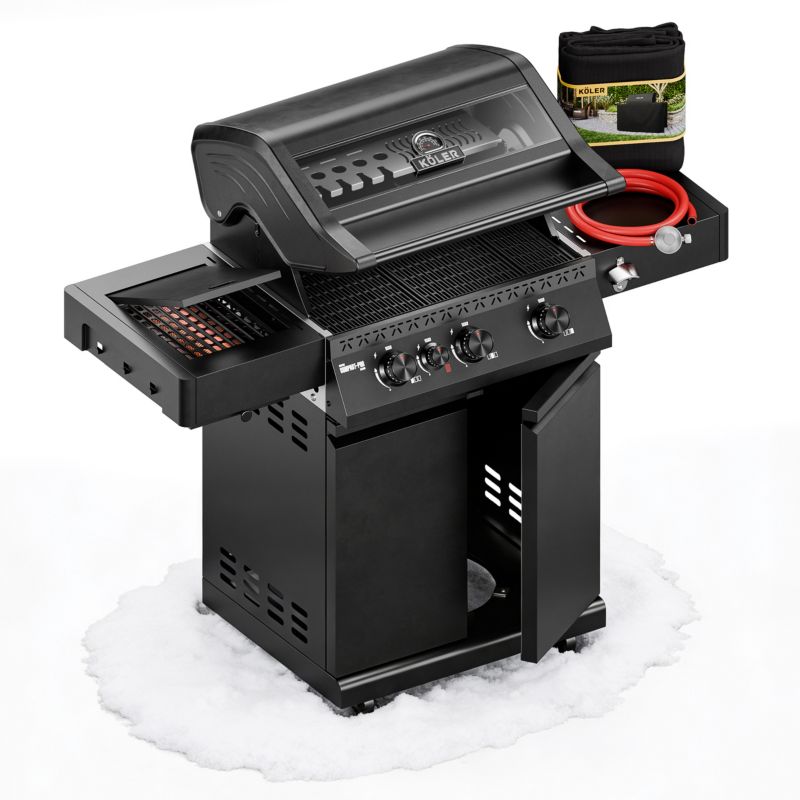 Grill Gazowy Krone Compact Pro Black 15,8kW 3+1 Stal Nierdzewna