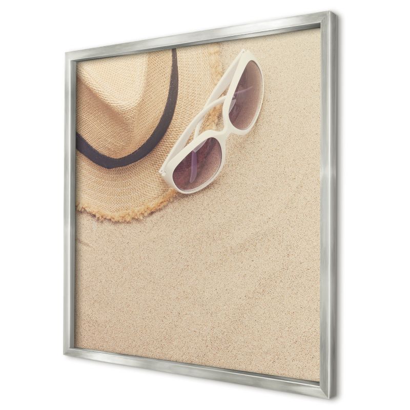Tablica magnetyczna ozdobna Wallfluent 50x50 Letnia plaża w srebrnej ramie 1szt