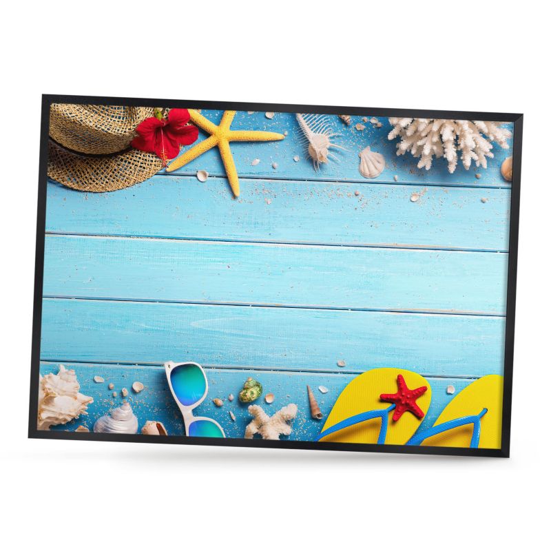 Tablica magnetyczna do salonu ArtPrintCave 70x50 Wakacyjna plaża w czarnej ramie 1szt