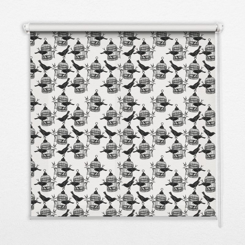Roleta Z Nadrukiem Tulup 110x140 cm Czarne Kruki Montaż do ściany/sufitu 1 szt.