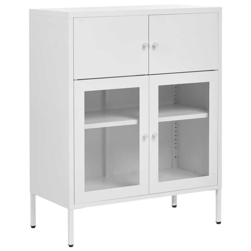 Szafka ze szklanymi drzwiami Esholt Metal 80 cm Biały 1 szt.