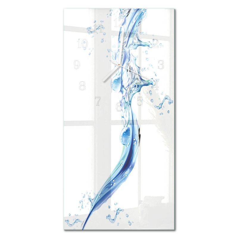 Zegar Ścienny Do Salonu Tulup 30x60 cm z Białymi Wskazówkami Woda 1 szt.