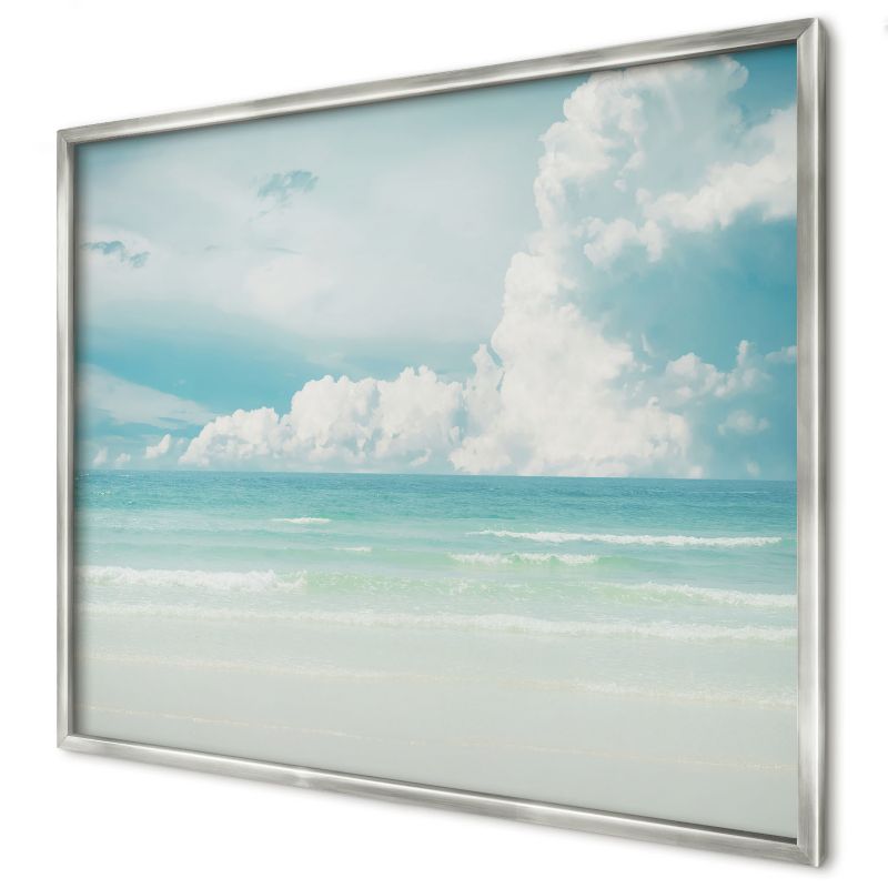 Tablica magnetyczna do salonu Wallfluent 80x60 Morska harmonia w srebrnej ramie 1szt