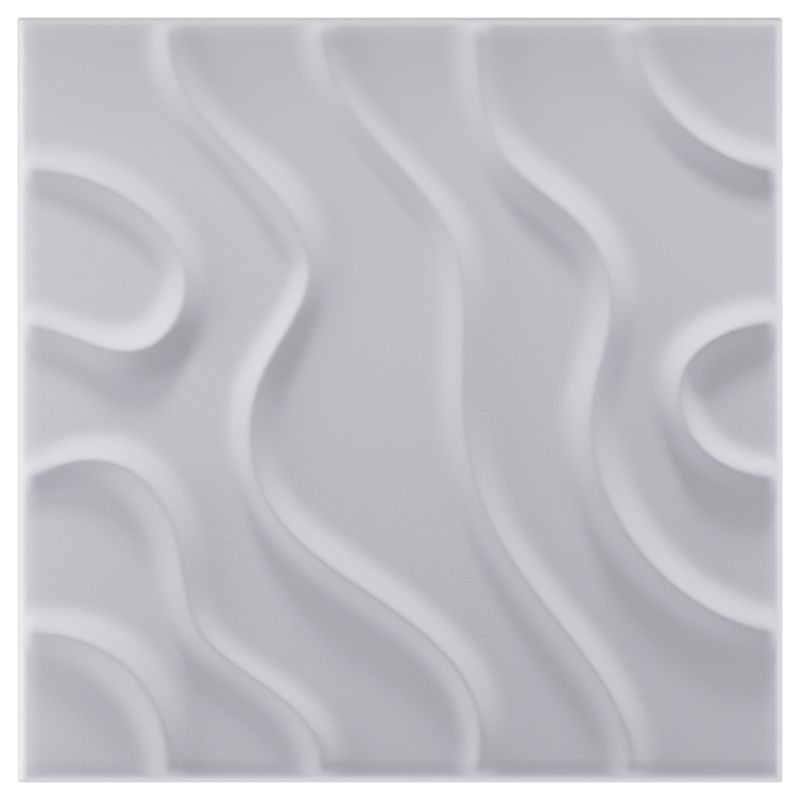Panel dekoracyjny ścienny Marbet Design XPS 3D LINE FLOW 50x50 cm white 8 szt.