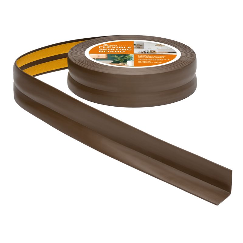 Listwa wykończeniowa QUEST PCV 15x15 mm, Samoprzylepna Elastyczna Miękka Taśma Dekoracyjna - 10 m, ciemny brąz, 1 szt.
