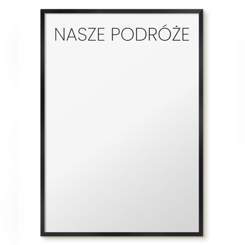 Tablica Na Magnesy Z Wakacji Tulup 50x70 cm Nasze podróże 3 - Czarna rama Do salonu, sypialni 1 szt.