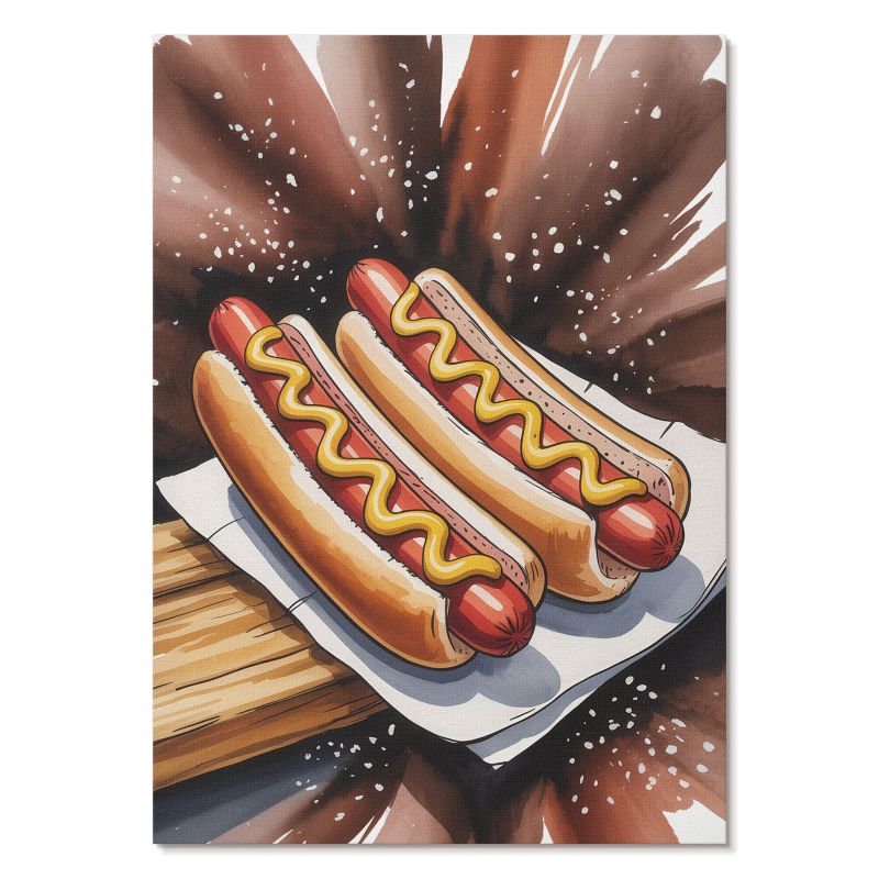 Obraz Plakat Canvas Tulup 21x29,7 cm (A4) Smaczne hot dogi Do kuchni, jadalni, kawiarni 1 szt.