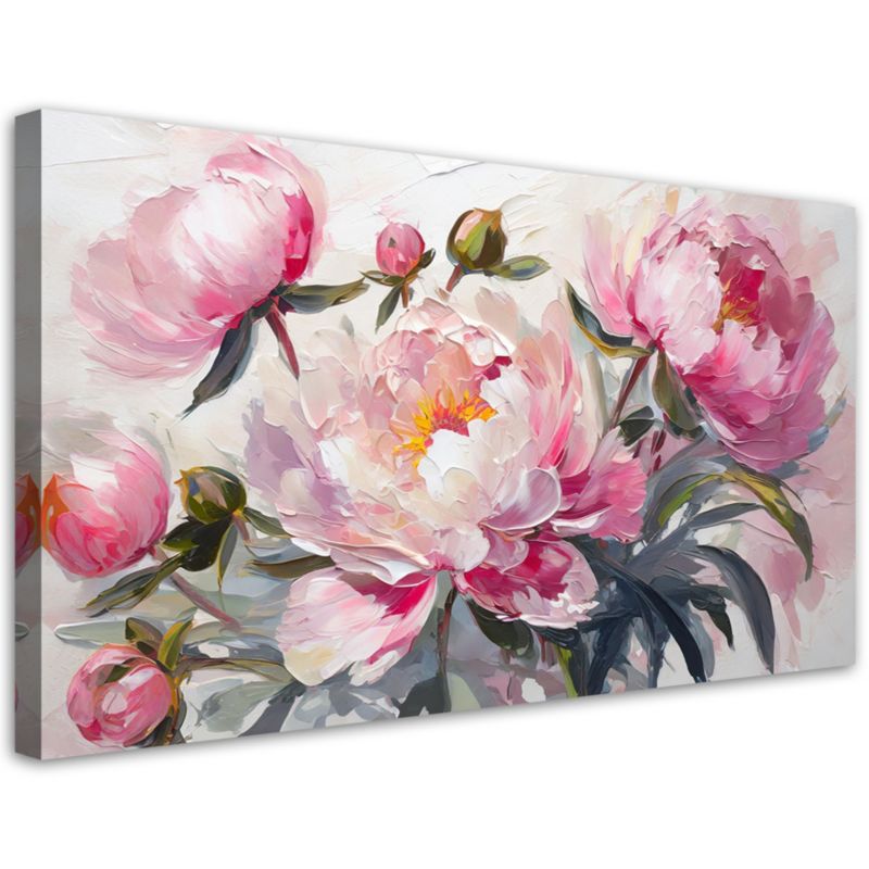 Obraz Feeby Różowe Piwonie Kwiaty 120x60cm 1szt