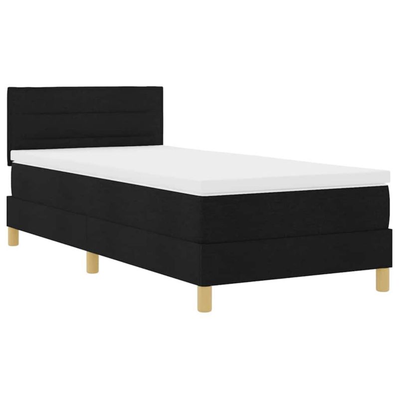 Łóżko z materacem WaszeMeble 100x200 cm Czarny tkanina z LED WM-3342340 1 szt.