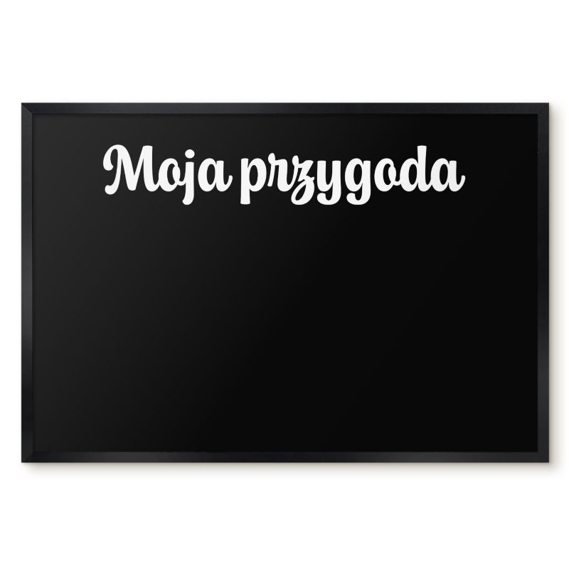 Tablica Magnetyczna Dekoracyjna Tulup 60x40 cm Moja przygoda 6 - Czarna rama Do salonu, sypialni 1 szt.