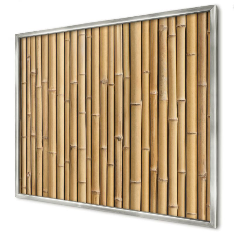 Ozdobna tablica na magnesy Wallfluent 80x60 Bambusowy wzór w srebrnej ramie 1szt