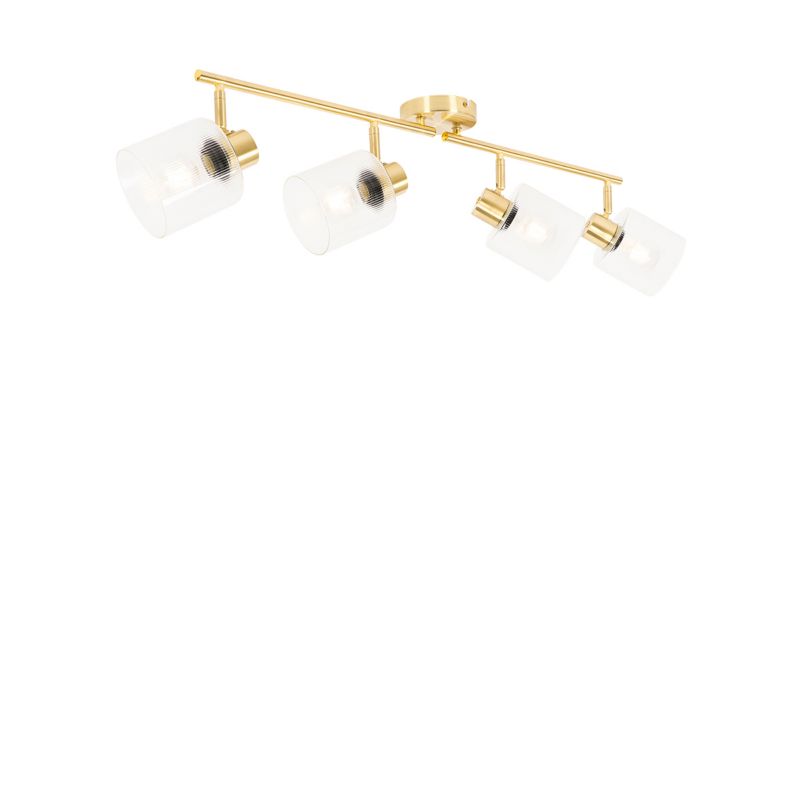 Regulowany reflektor sufitowy 4punktowy Qazqa Laura 111 gold E27 max 40W z 4 punktami świetlnymi IP20 1 szt.