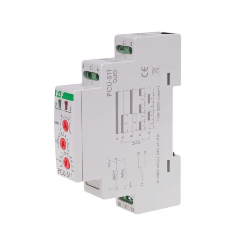 Przekaźnik Czasowy F&F Wielofunkcyjny Na Szynę Din 230V Pcu-511 1szt.