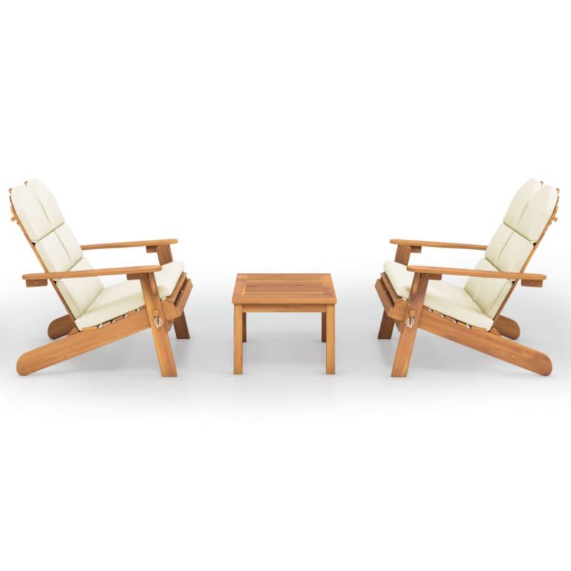 Krzesła ogrodowe Adirondack WaszeMeble akacja kremowy z poduszkami WM-3152134 1 kpl