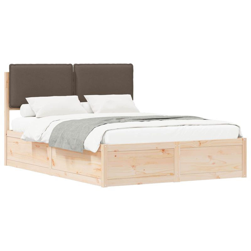 Łóżko Drewniane WaszeMeble 135x190 cm Brązowe WM-3398137 1 szt.