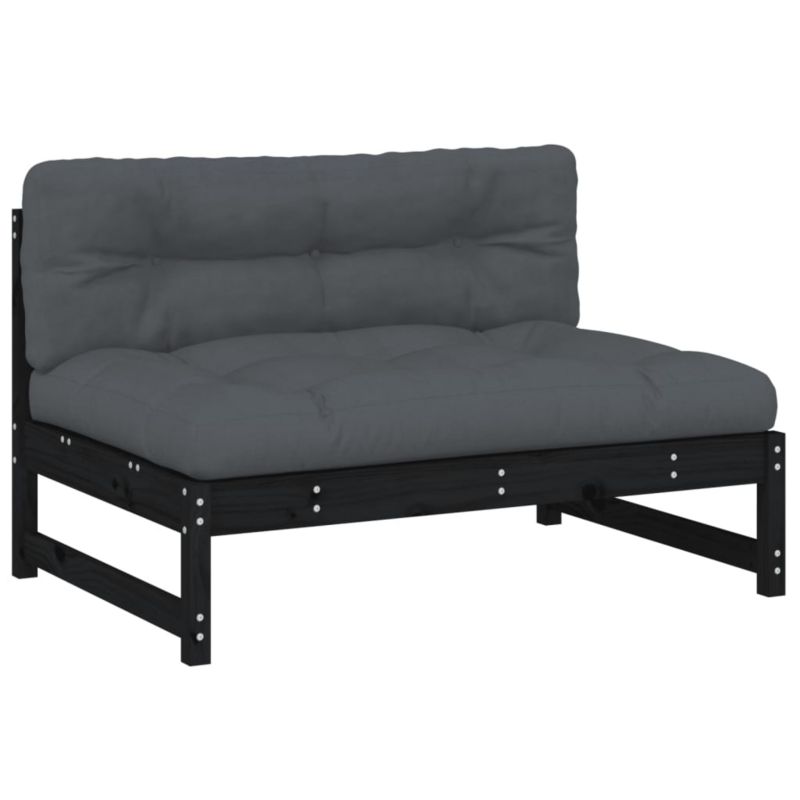 Sofa ogrodowa WaszeMeble z drewna czarna z poduszkami WM-825734 1 szt.