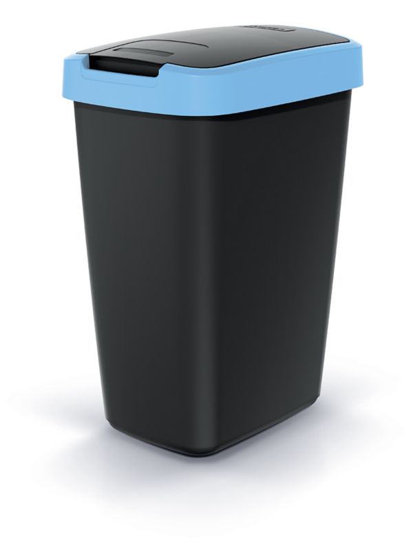 Kosz na śmieci 12L Prosperplast COMPACTA Q jasny niebieski i czarny 1szt