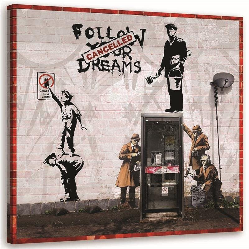 Obraz na płótnie Feeby Mural Banksy - zbiór prac graffiti 60x60cm 1szt
