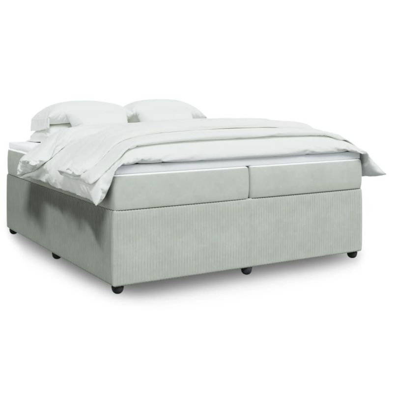 Łóżko kontynentalne WaszeMeble 200x200 cm jasnoszare WM-3285662 1 szt.