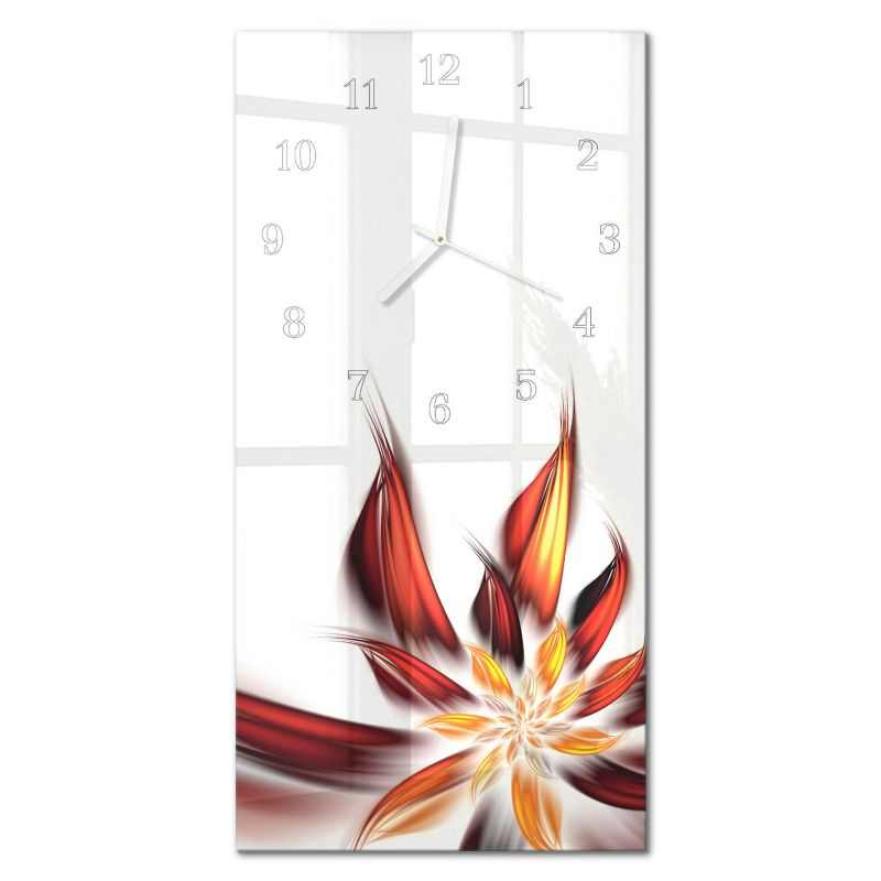 Designerski Zegar Ścienny Tulup 30x60 cm z Białymi Wskazówkami Kwiat 1 szt.
