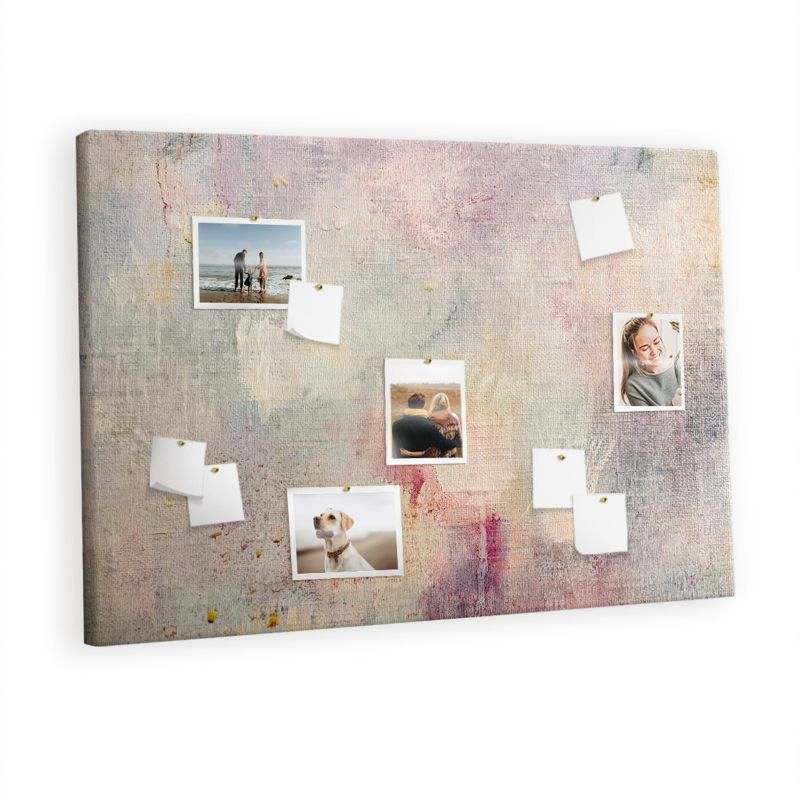 Tablica Korkowa Z Pinezkami Tulup 120x80 cm Malowana abstrakcja Organizer ścienny Pinezki kolorowe 1 kpl
