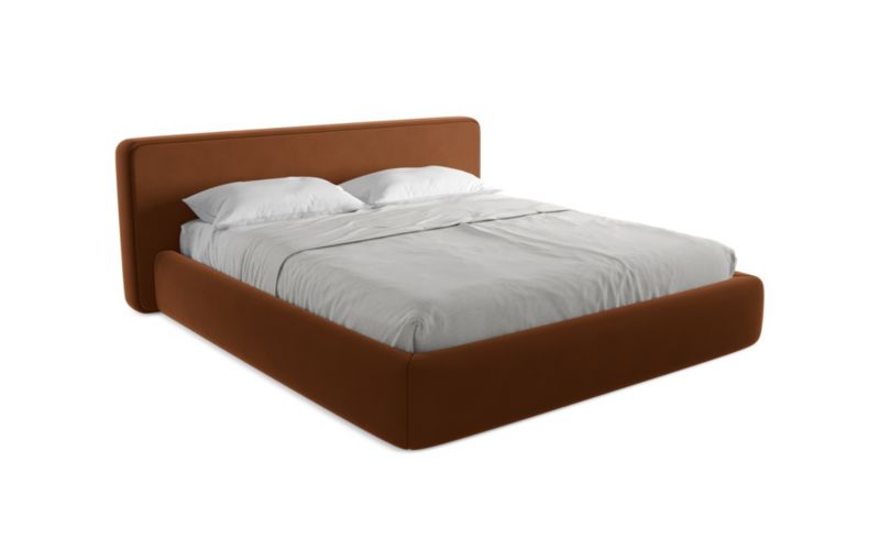Łóżko LaMiaSofa Kiana z weluru 160x200 terakota 1 szt.