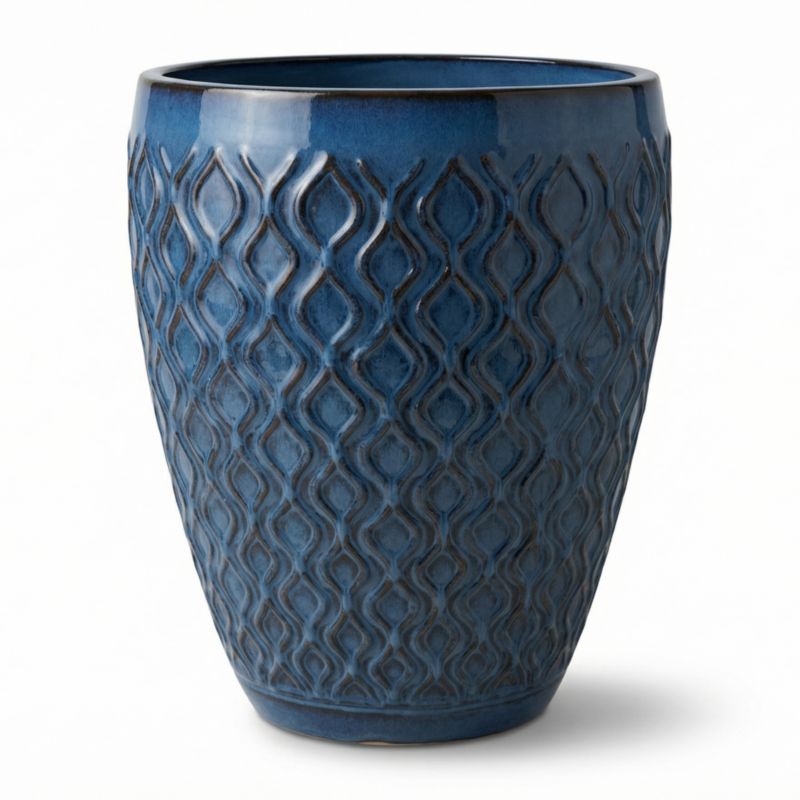 Donica ceramiczna Provencelia PHENIX Niebieski, sred.41 x H55 cm, mrozoodporna, rękodzieło, szkliwiona 1 szt.