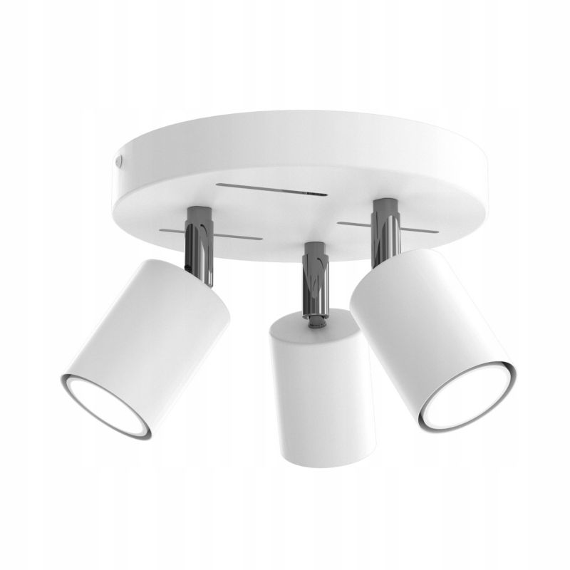 Lampa sufitowa koło laser biały chrom ewilight 3x gu10 1szt