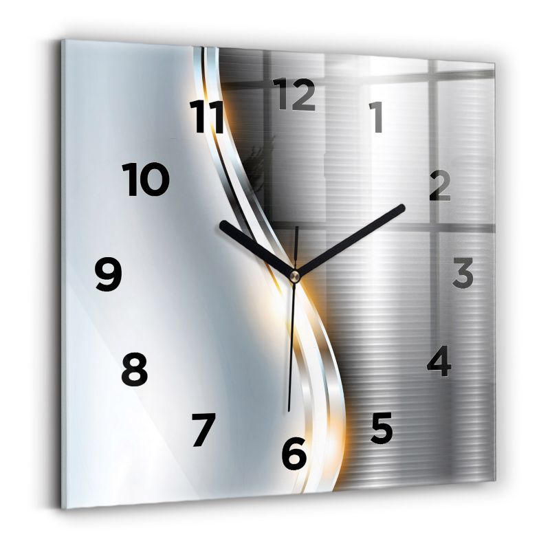 Zegar z czarnymi wskazówkami Wallfluent 30x30 cm Metalowa abstrakcja 1 szt.