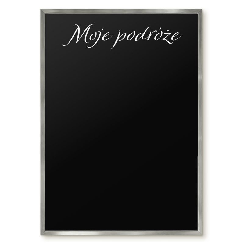Magnetyczna Tablica Ścienna Tulup 50x70 cm Moje podróże 9 - Srebrna rama Do salonu, sypialni 1 szt.