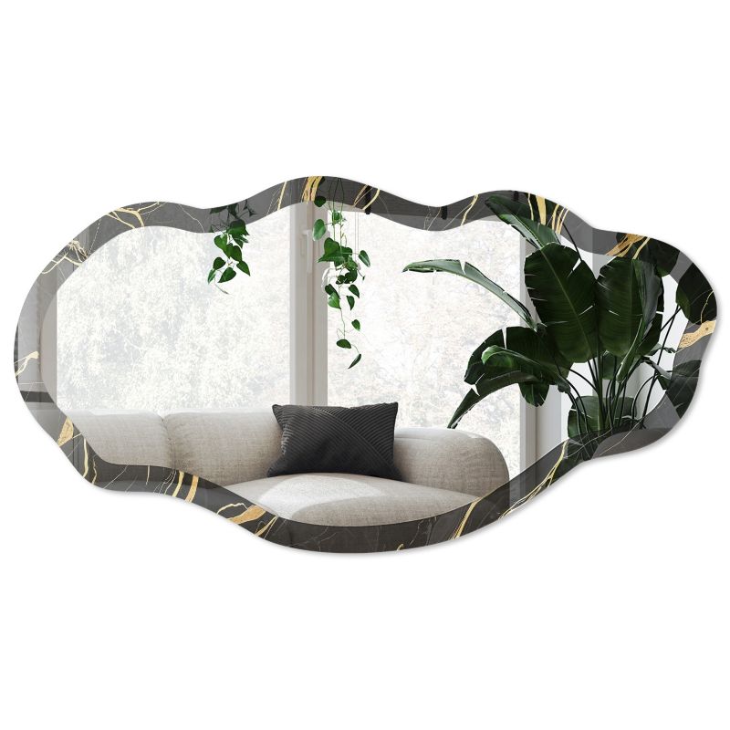 Lustro o nieregularnym kształcie Wallfluent 52x97 cm Luksusowe fale Dekoracyjne Na ścianę 1 szt.