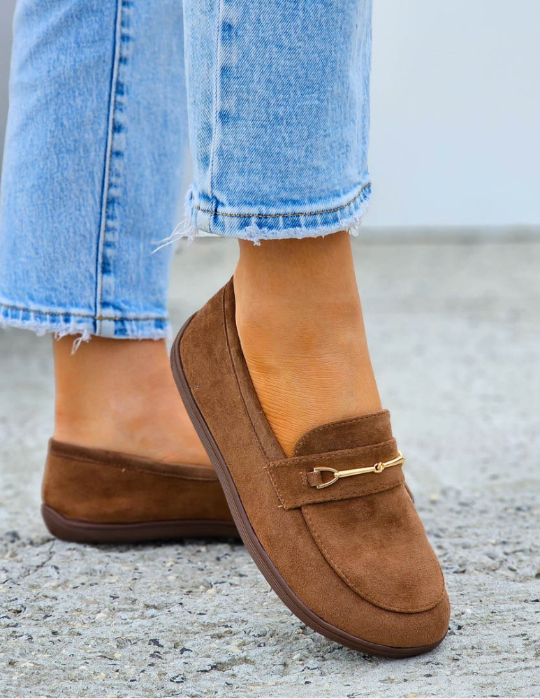 Brązowe Zamszowe Mokasyny Barefoot Comfort