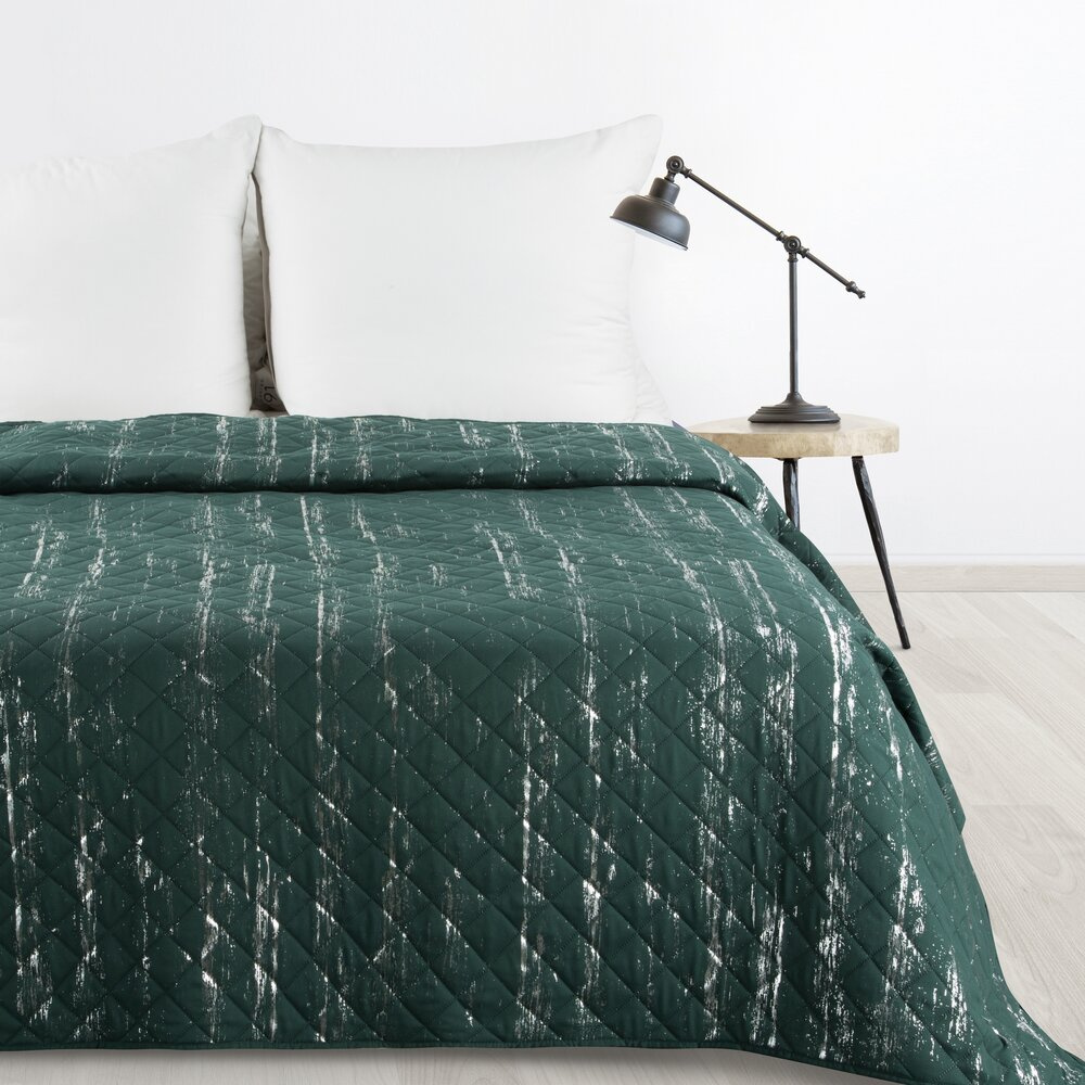Narzuta 200x220 cm BRAVA 1 ciemnozielona z mikrofibry