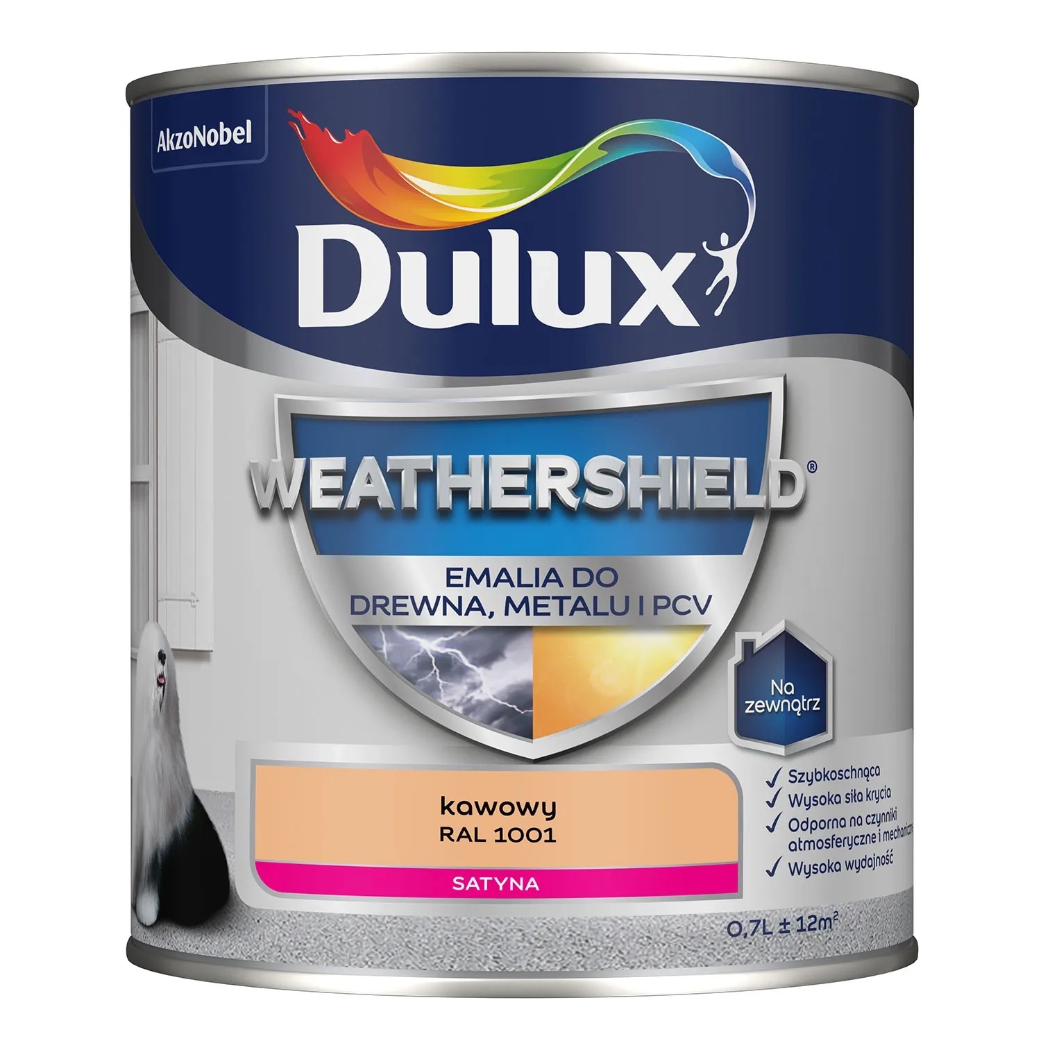 Dulux Emalia Weathershield kawowy 1001 - 0,7L