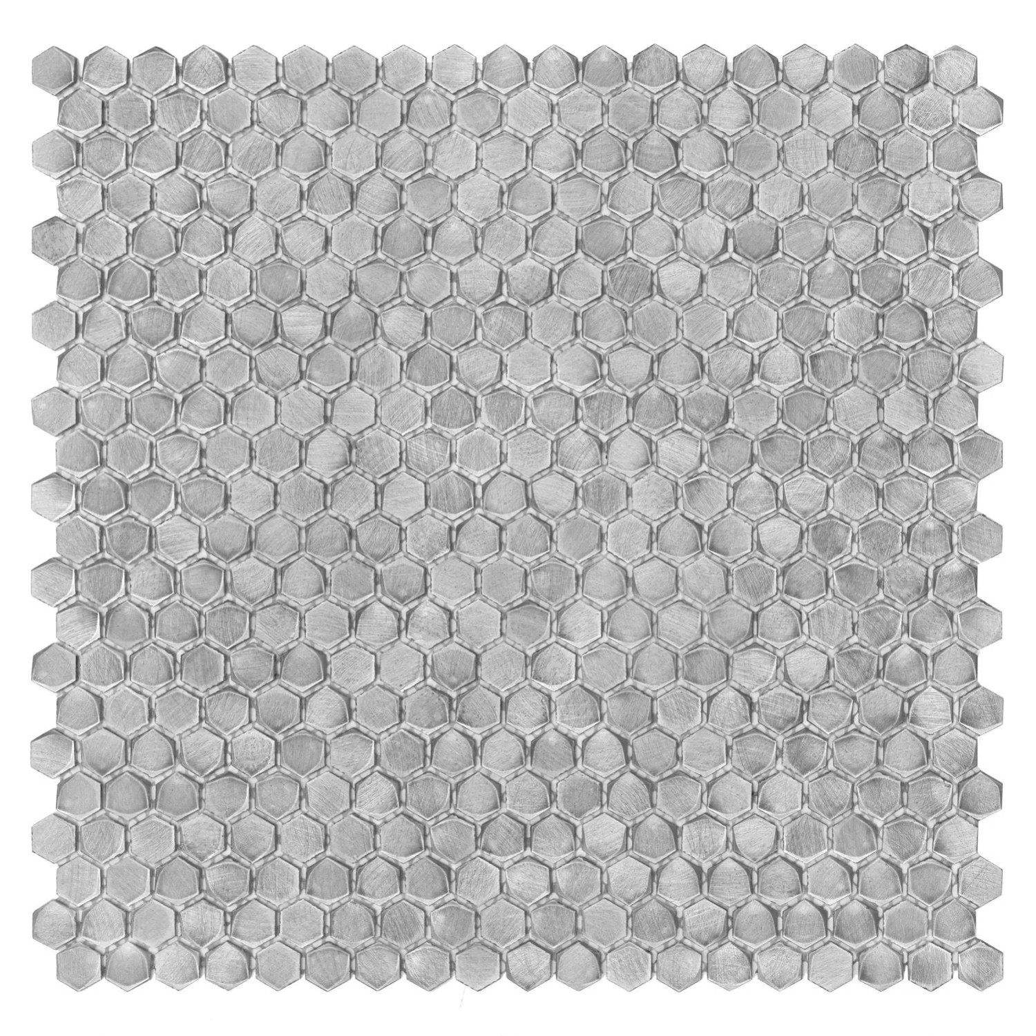 Mozaika Alluminium silver hexagon 30 x 30 cm