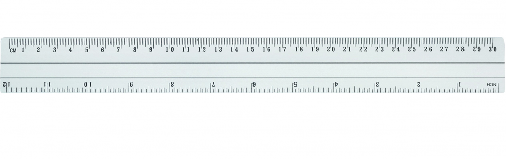 Linijka aluminiowa Grand, 30cm, srebrny
