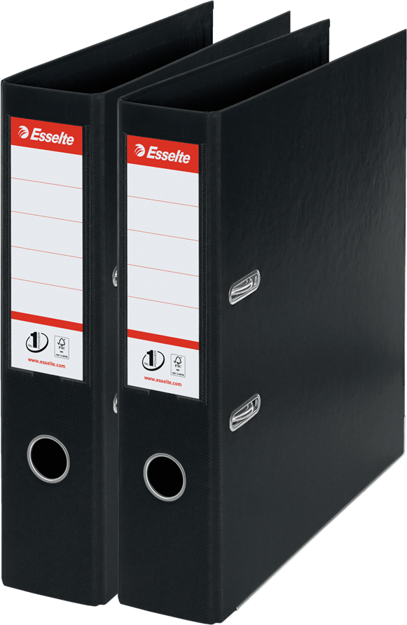 2x Segregator A4 Esselte Vivida No.1 Power, 75mm, do 500 kartek, 30% PP z recyklingu, czarny