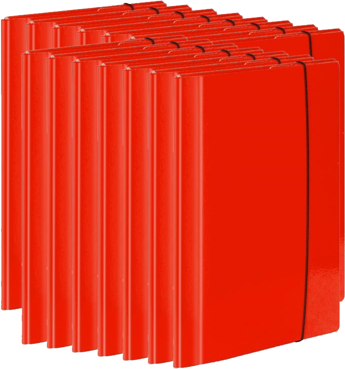 15x Teczka z gumką laminowana VauPe Large 2, A4, 20mm, czerwony