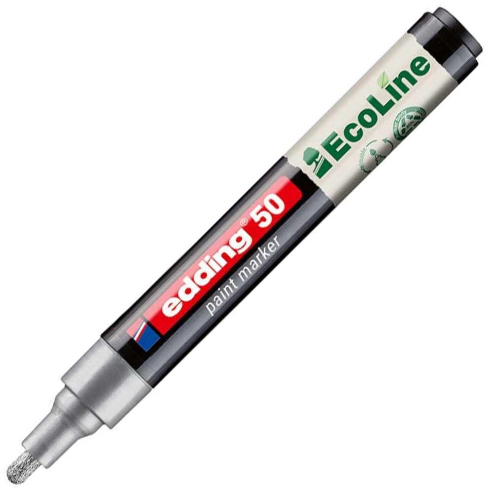 Marker olejowy edding 50 EcoLine, okrągła, 2-3mm, srebrny