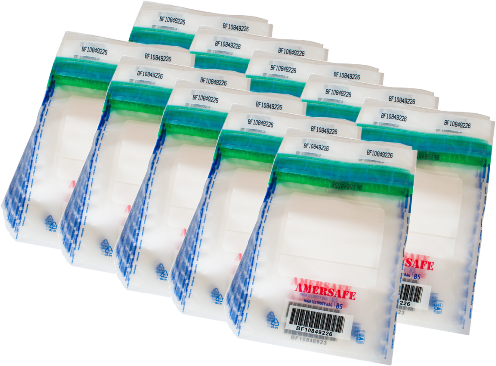 10x Koperta bezpieczna SuperpackSafe, B5, z paskiem HK, 10 sztuk, przezroczysty