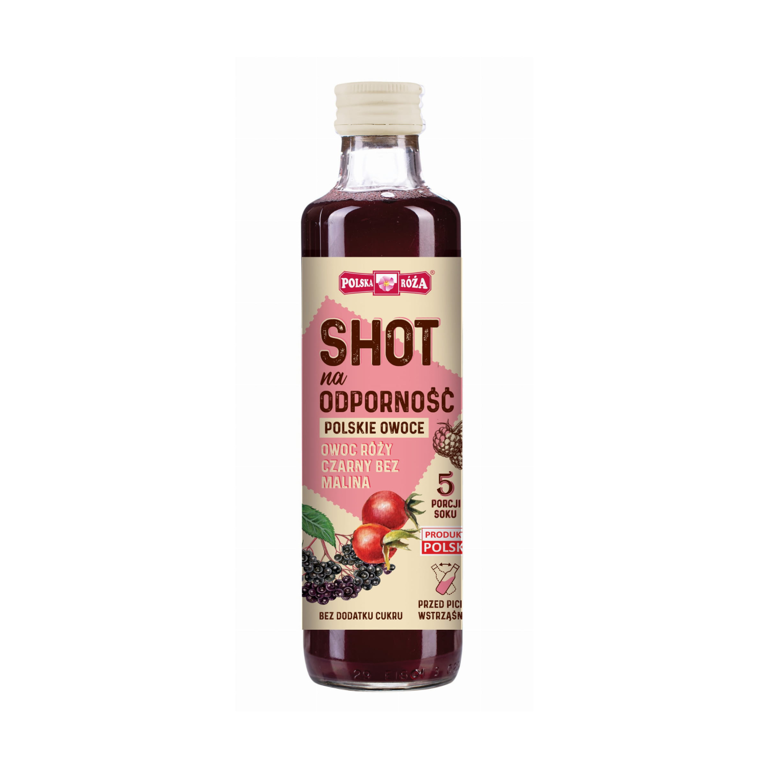 Polska róża - shot na odporność, polskie owoce, 250 ml