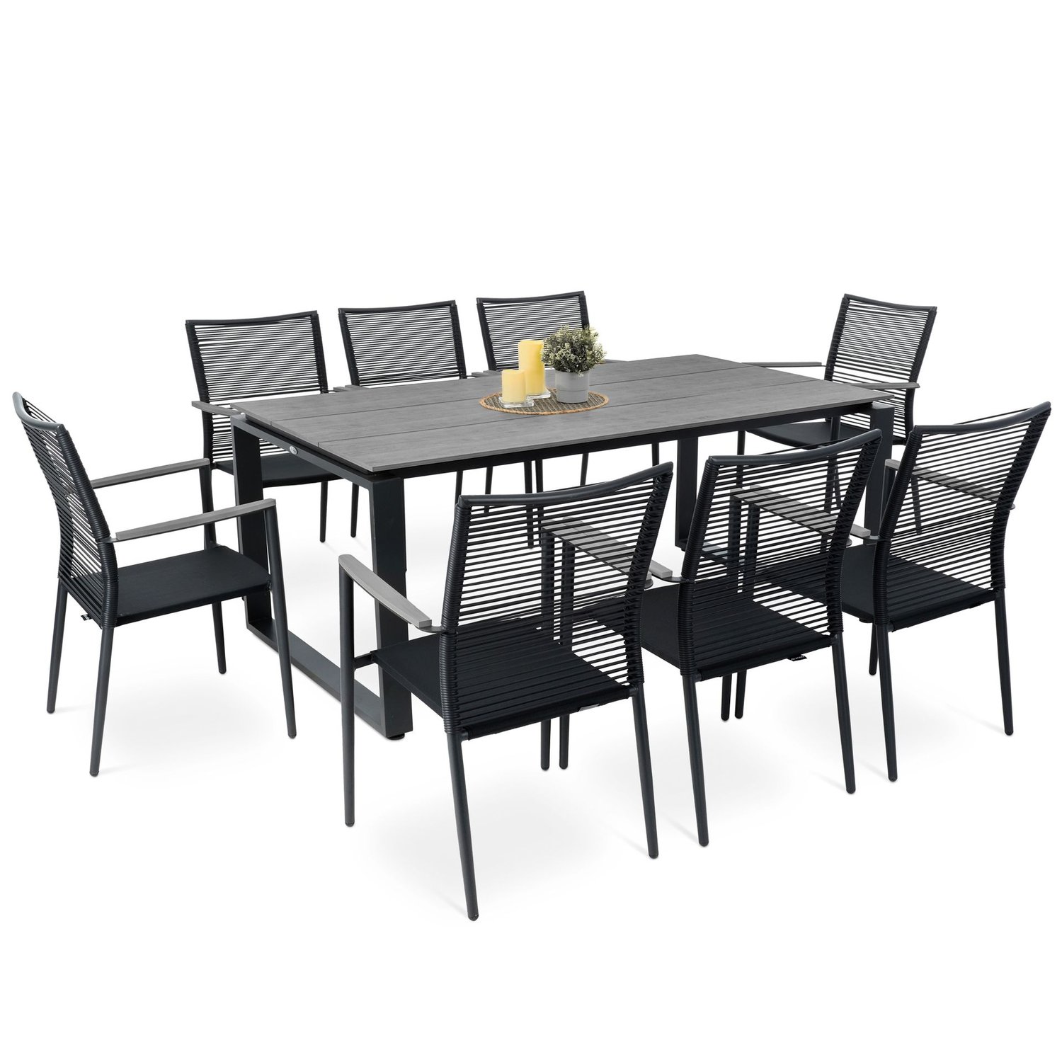 Gartenmöbel-Set PREZZA 8+1 - Grau