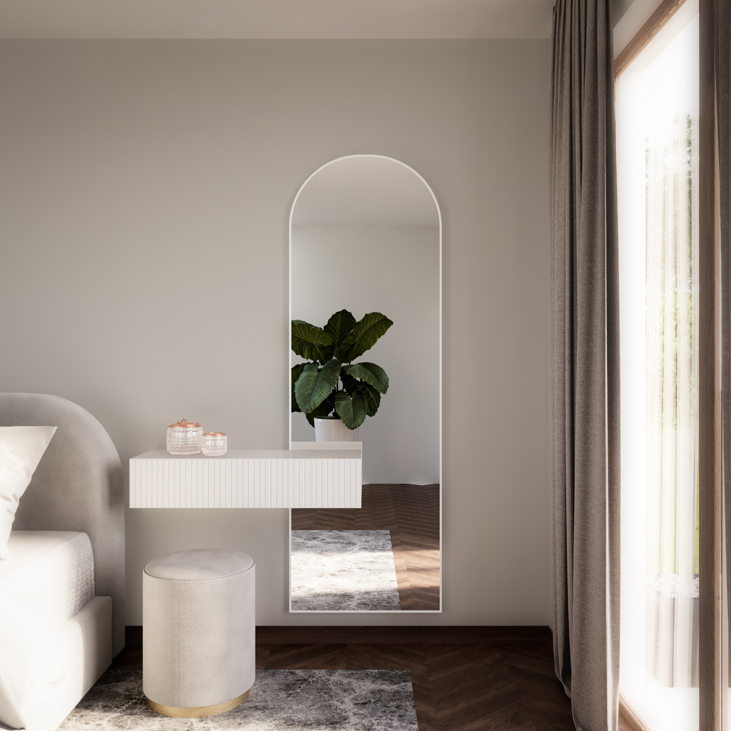 Baltica Design Tiny Border Pastille Cut lustro 50x90 cm białe